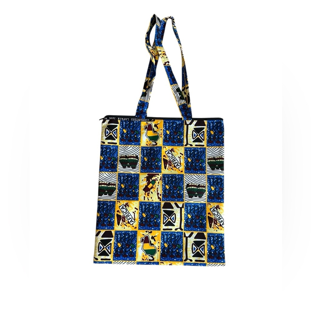 African Print Wax Fabric Tote Bag – Handmade in Ivory Coast